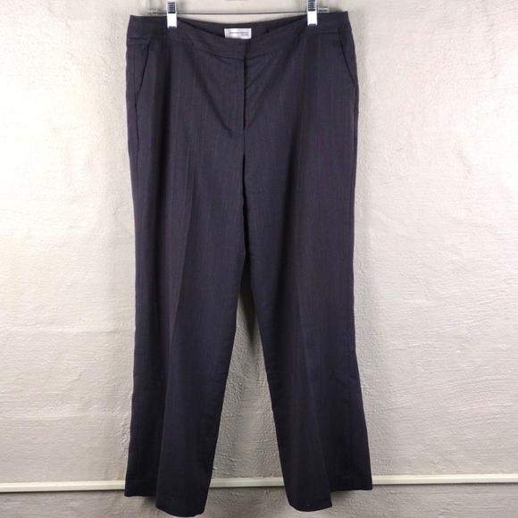 Jones New York Suit Separates Black Pinstripe Flat Front High Rise Trouser Pant - Picture 13 of 13